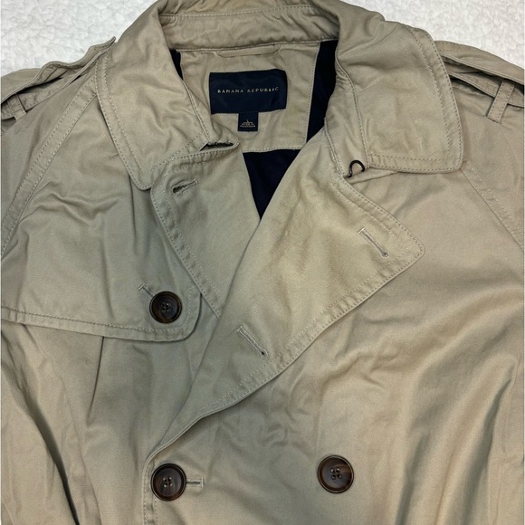 Banana Republic Women Golden Beige Water Resistant Short Trech Coat - Picture 5 of 12